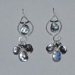 Gay Durland, Blue Cornflake Pearl Earrings